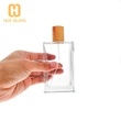 Frascos de perfume vacios 30ml 50ml 100ml rectangulares con tapa de madera