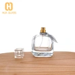 Botella de perfume cuadrada de 100 ml, botellas de perfume de vidrio vacías con bomba