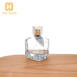 Botella de perfume cuadrada de 100 ml, botellas de perfume de vidrio vacías con bomba