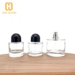 bouteille de parfum ronde 50ml 100ml bouteilles de parfum personnalisées avec bouchon noir
