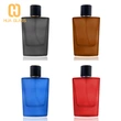 botella de perfume de colonia de hombre de vidrio esmerilado azul gris