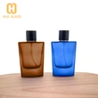botella de perfume de colonia de hombre de vidrio esmerilado azul gris