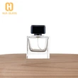 Frasco de perfume de vidrio de cubo cuadrado pulido a mano de 100 ml