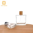 Botella de perfume de vidrio cuadrada de fondo redondo de 50ml y 100ml al por mayor