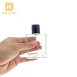 Botella de perfume de vidrio cuadrada de fondo redondo de 50ml y 100ml al por mayor