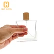 Botella de perfume de vidrio cuadrada de fondo redondo de 50ml y 100ml al por mayor