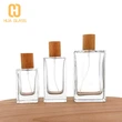 Frascos de perfume vacios 30ml 50ml 100ml rectangulares con tapa de madera