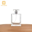 زجاجة عطر مربعة من الزجاج الشفاف بسعة 100 مل مع مضخة