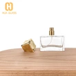 Frasco de perfume cuadrado Frasco de perfume elegante de 50 ml con tapa metálica