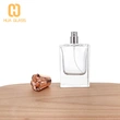 Botella de perfume con tapa de zamak de oro rosa de vidrio pulido a mano rectangular de 50 ml