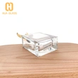 100ml square hand polished glass eagle shape zamak cap perfume bottle