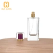 Bouteille en verre de parfum à fond épais de 100 ml, vaporisateur carré d'eau de Cologne