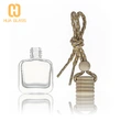 10ml clear glass flat square car hanging bottles with wooden cap