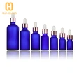 زجاجة قطارة الزيت العطري من الزجاج الأزرق غير اللامع المتجمد