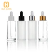 Flacon compte-gouttes d'huile essentielle à épaule plate, flacon compte-gouttes de sérum