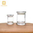 pots de bougie en gros pot de bougie en verre clair avec couvercle