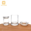 pots de bougie en gros pot de bougie en verre clair avec couvercle