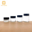 smell proof black lid 1oz 2oz 3oz 3.5oz stash oil Glass Cannabis Jars