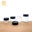 smell proof black lid 1oz 2oz 3oz 3.5oz stash oil Glass Cannabis Jars