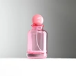Frasco de perfume rosa transparente de vidrio de 100 ml con tapa de bola