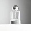 Frasco de perfume redondo de vidrio transparente de lujo de 50 ml con tapa de bola