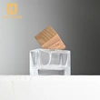 Frasco de perfume rectangular cuadrado de 30 ml, 50 ml y 100 ml con tapa de madera