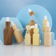 30ml 100ml  Frosted Glass Dropper Bottle with  Bamboo Lid