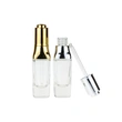  Luxury Glass Dropper Bottles with shiny silver gold collar 