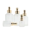 black skincare cosmetic glass bottle set with pump lotion cap