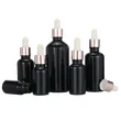 silver pipette dropper 50ml Black glass serum bottle for cosmetic 