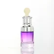 Purple Empty push head essential oil glass dropper Bottle for Skincare