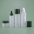 Cosmetic Container Glass skincare Lotion Bottle with bamboo lid