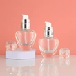 cream lotion glass bottle jar set with pump and dropper lid
