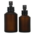 Frosted Glass Body Spray Bottles with Bamboo Pump Spray