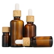 frosted amber clear Essential Oil Glass Dropper Bottle With bamboo cap