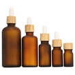frosted amber clear Essential Oil Glass Dropper Bottle With bamboo cap