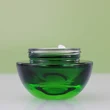 White Black Green Glass Cream jar with Bamboo Plastic Lids