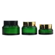 Empty Refillable Cosmetic 1 oz Clear Round Glass Jars with Black Lids