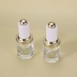 In Stock cosmetic 30ml serum cylinder flat shoulder dropper bottle