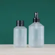100ml 200ml glass oil pump bottle and jar for cosmetic packaging set