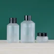 100ml 200ml glass oil pump bottle and jar for cosmetic packaging set