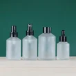 skincare glass pump bottle and glass jar for cosmetic packaging 100ml