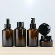 100ML Glass Bottle White Lotion Pump Bottle Cleanser Bottle