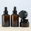 100ML Glass Bottle White Lotion Pump Bottle Cleanser Bottle