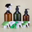 cylinder pet shampoo bottle with bamboo pump sprayer 200ml