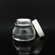 wide mouth skincare cream packaging glass jar with white cap 