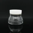 wide mouth skincare cream packaging glass jar with white cap 