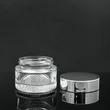 30g 50g  frosted silver screw lid face glass body cream jar