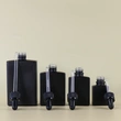  rectangle frosted matte black dropper square glass bottle