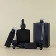  rectangle frosted matte black dropper square glass bottle